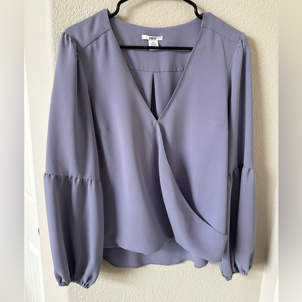 Bar lll XL Bubble Sleeve Wrap Blouse